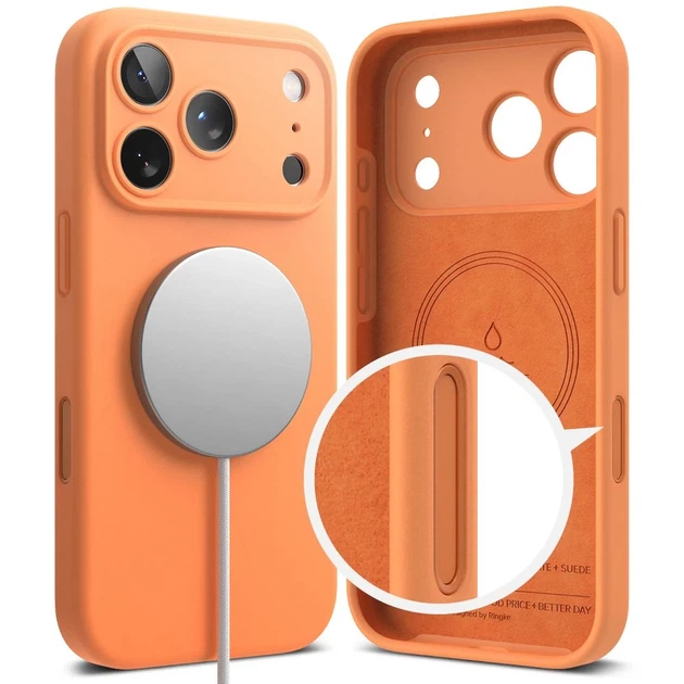 Чехол Ringke Silicone Magnetic для iPhone 17 Pro Max Tangerine with MagSafe (8800328810464) - изображение 3
