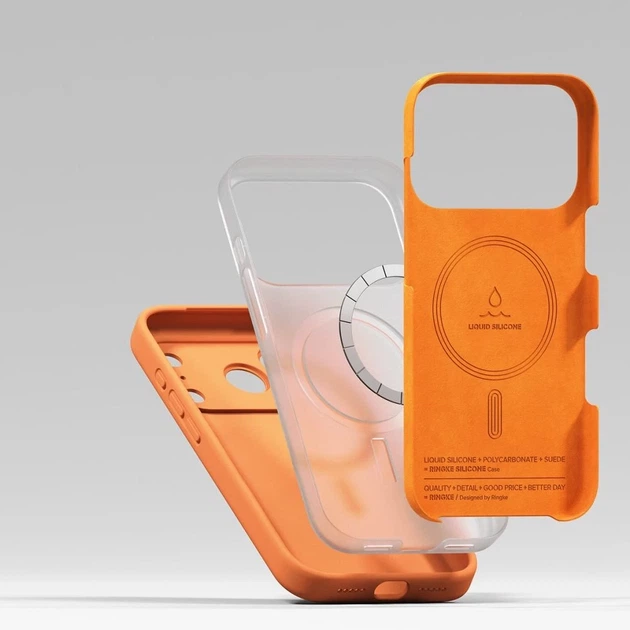 Чехол Ringke Silicone Magnetic для iPhone 17 Pro Max Tangerine with MagSafe (8800328810464) - изображение 6