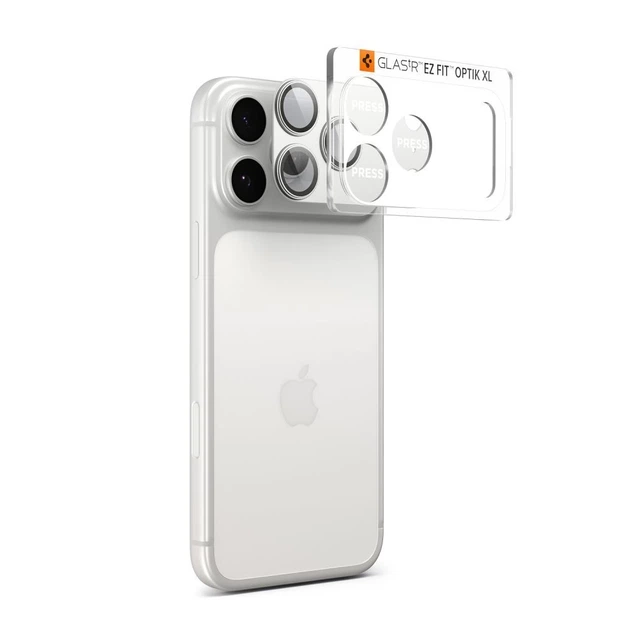 Защитное стекло Spigen для камеры iPhone 17 Pro Max Optik Pro XL Glas.TR EZ Fit Camera Protector Silver (AGL10652) - Фото 2 Защитное стекло Spigen для камеры iPhone 17 Pro Max Optik Pro XL Glas.TR EZ Fit Camera Protector Silver (AGL10652) - изображение 2