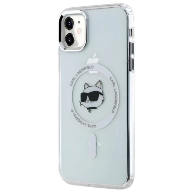 Чохол Karl Lagerfeld IML Metal Choupette Head для iPhone 11 | XR Transparent/White with MagSafe (KLHMN61HLSCHH) - зображення 2