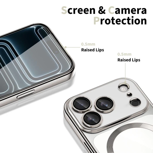 Чехол Tech-Protect MagFlex для iPhone 17 Pro Max Shiny Silver with MagSafe (5906302334605) - изображение 3