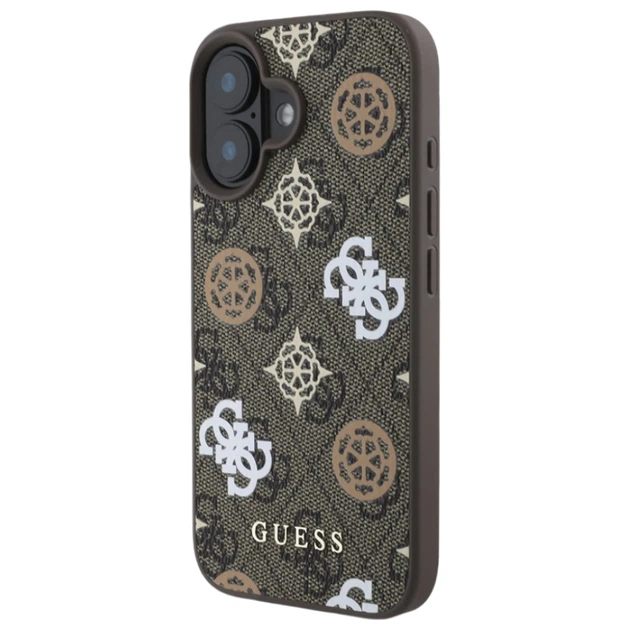 Чохол Guess Peony On 4G Background для iPhone 16 Brown with MagSafe (GUHMP16SP4PWPW) - Фото 2 Чохол Guess Peony On 4G Background для iPhone 16 Brown with MagSafe (GUHMP16SP4PWPW) - зображення 2