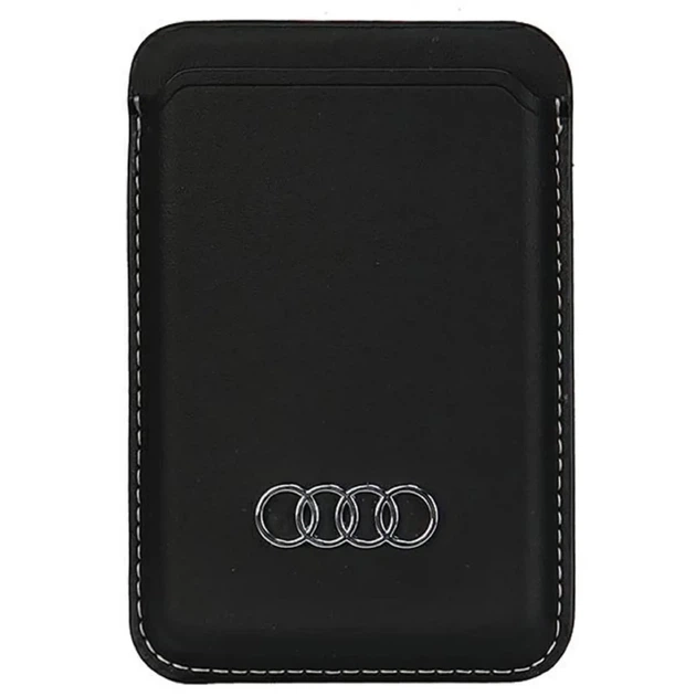 Магнітний гаманець Audi Synthetic Leather Wallet Card Slot Black with MagSafe (AU-MSCH-Q3/D1-BK) - Фото 2 Магнітний гаманець Audi Synthetic Leather Wallet Card Slot Black with MagSafe (AU-MSCH-Q3/D1-BK) - зображення 2