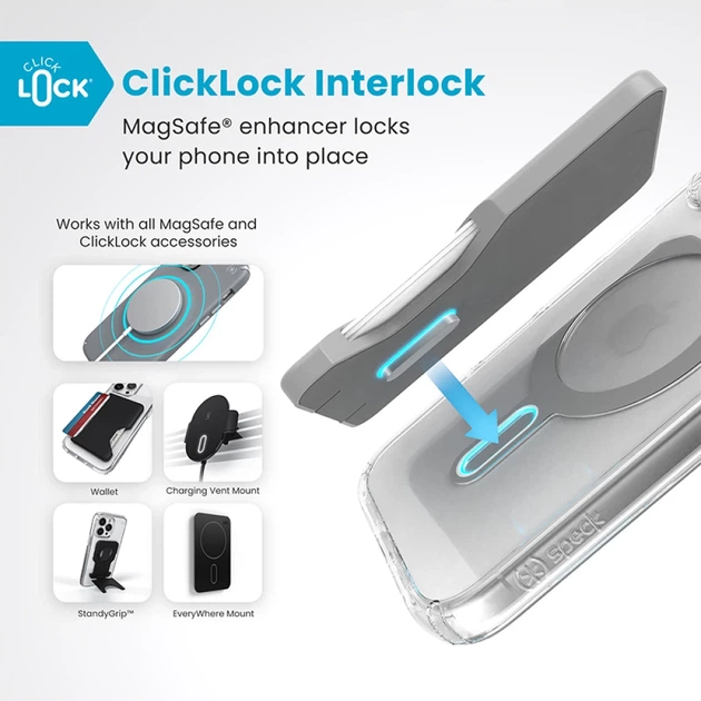 Чехол Speck Presidio Perfect-Clear ClickLock для iPhone 16 Clear Chrome with MagSafe (150691-3199) - изображение 2