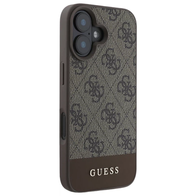 Чохол Guess 4G Stripe Collection для iPhone 16 Brown (GUHCP16SG4GLBR) - зображення 4