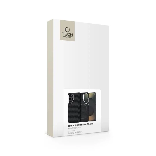 Чехол Tech-Protect Ion Carbon для Samsung Galaxy S25 Ultra (S938) Black Silver with MagSafe (5906302368372) - изображение 5
