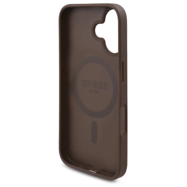 Чохол Guess 4G Flowers Print для iPhone 16 Brown with MagSafe (GUHMP16SP4ROPEMCW) - зображення 7