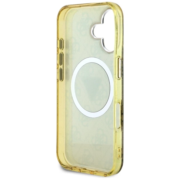 Чохол Guess IML Metal Glitter 4G Circle Triangle для iPhone 16 Brown with MagSafe (GUHMP16SHG4PRTGW) - зображення 7