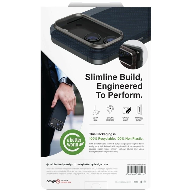 Чохол UNIQ Keva EDGE для iPhone 17 Air Blue with MagSafe (UNIQ-IP6.6(2025)-KEVAEDMTBLU) - зображення 7