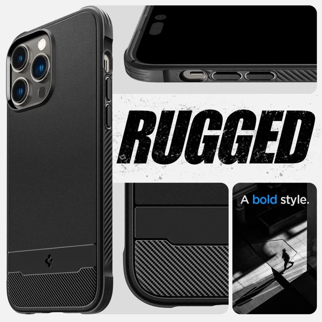 Чохол Spigen Rugged Armor для iPhone 14 Pro Max Matte Black with MagSafe (ACS04812) - зображення 10