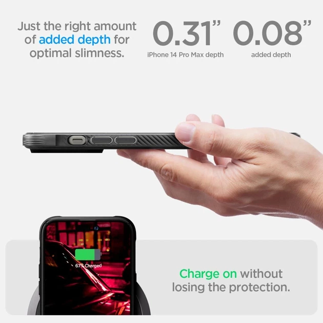 Чохол Spigen Rugged Armor для iPhone 14 Pro Max Matte Black with MagSafe (ACS04812) - зображення 14