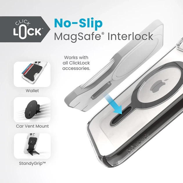 Чехол Speck Presidio Perfect-Clear ClickLock для iPhone 15 | 14 | 13 Clear Black with MagSafe (150441-3233) - Фото 2 Чехол Speck Presidio Perfect-Clear ClickLock для iPhone 15 | 14 | 13 Clear Black with MagSafe (150441-3233) - изображение 2