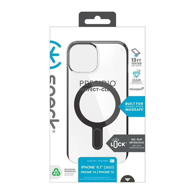 Чехол Speck Presidio Perfect-Clear ClickLock для iPhone 15 | 14 | 13 Clear Black with MagSafe (150441-3233) - Фото 12 Чехол Speck Presidio Perfect-Clear ClickLock для iPhone 15 | 14 | 13 Clear Black with MagSafe (150441-3233) - изображение 12
