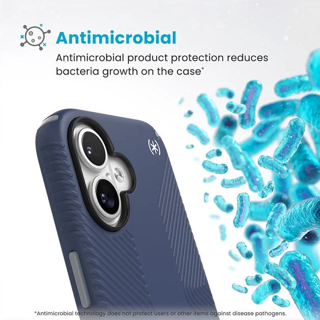Чохол Speck Presidio2 Grip для iPhone 16 Coastal Blue Dust Grey (150779-3206) - зображення 5