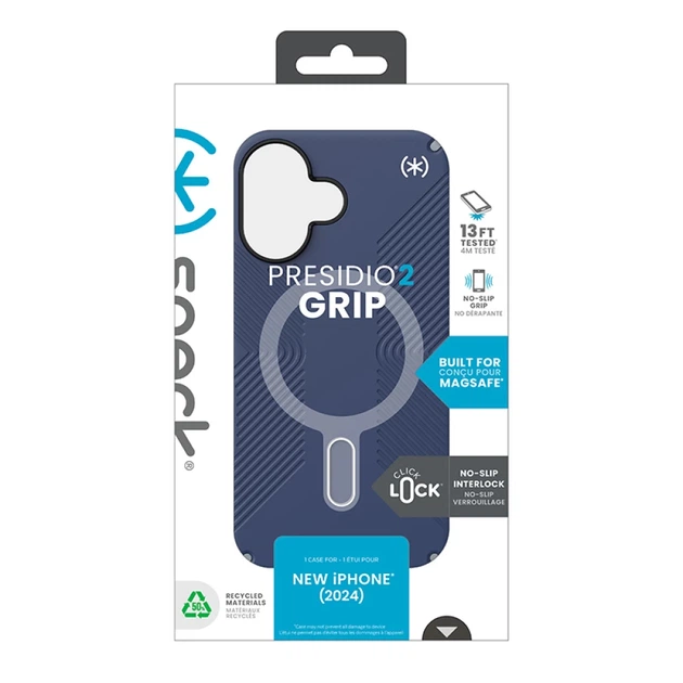 Чохол Speck Presidio2 Grip ClickLock для iPhone 16 Coastal Blue Dust Grey with MagSafe (150689-3206) - зображення 14