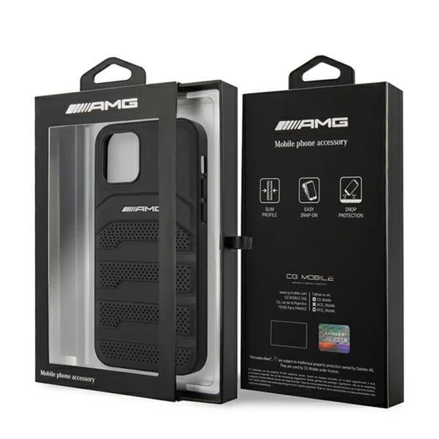Чохол Mercedes для iPhone 12 mini Leather Debossed Lines Black (AMHCP12SGSEBK) - зображення 8