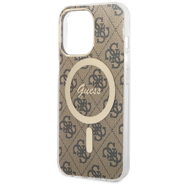 Чохол Guess 4G для iPhone 13 Pro Brown with MagSafe (GUHMP13LH4STW) - зображення 5