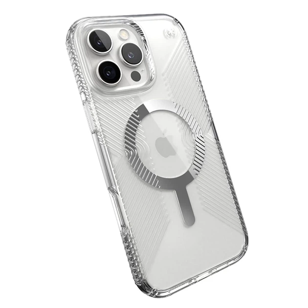 Чехол Speck Presidio Perfect-Clear Grip для iPhone 16 Pro Max Clear Chrome with MagSafe (150842-3223) - изображение 8