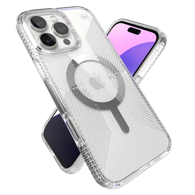 Чехол Speck Presidio Perfect-Clear Grip для iPhone 16 Pro Max Clear Chrome with MagSafe (150842-3223) - изображение 13