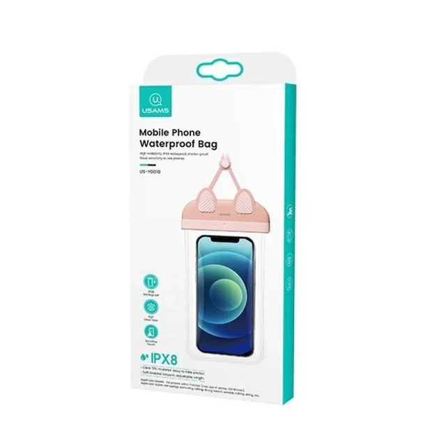 Водонепроникний чохол Usams YD010 для телефонів 7" Pink (FSD1002) - зображення 3