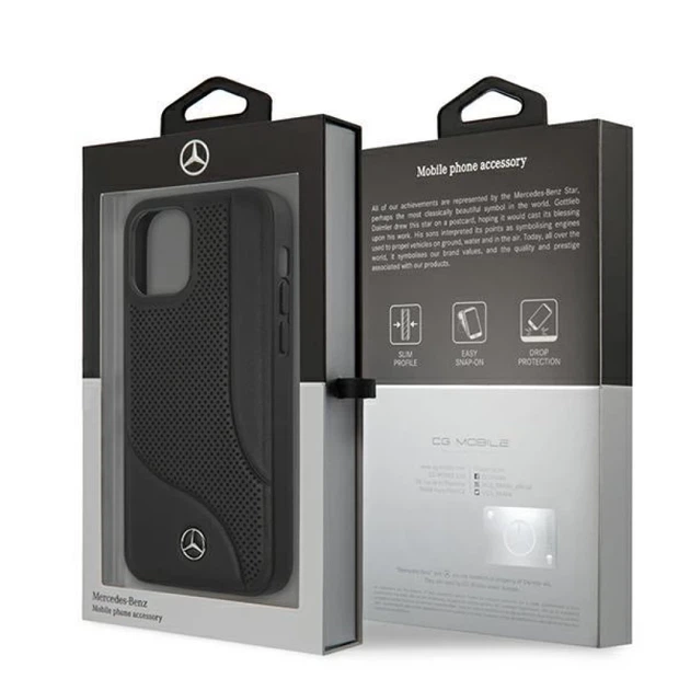 Чохол Mercedes для iPhone 12 mini Leather Perforated Area Black (MEHCP12SCDOBK) - зображення 8