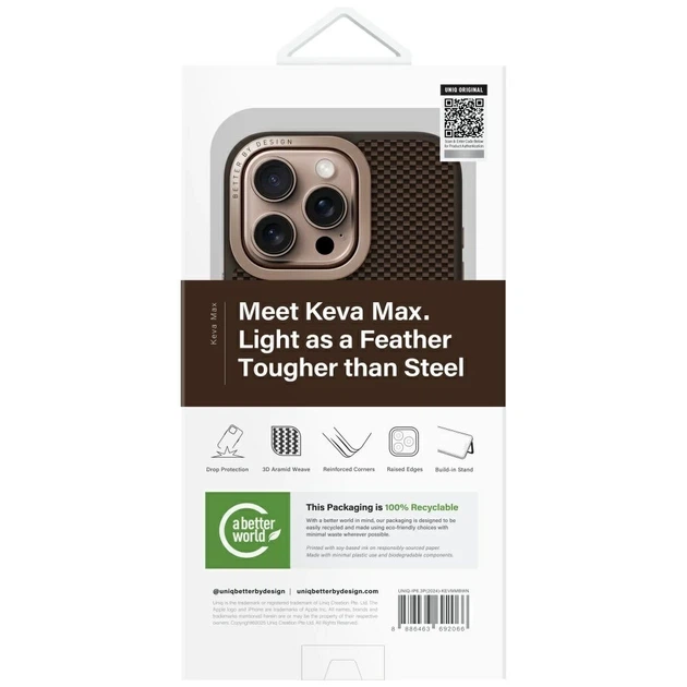 Чохол UNIQ Keva Max для iPhone 16 Pro Umber Brown with MagSafe (UNIQ-IP6.3P(2024)-KEVMMBWN) - Фото 9 Чохол UNIQ Keva Max для iPhone 16 Pro Umber Brown with MagSafe (UNIQ-IP6.3P(2024)-KEVMMBWN) - зображення 9