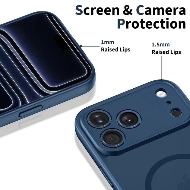 Чехол Tech-Protect BasicMag для iPhone 17 Pro Matte Deep Blue with MagSafe (5906302334803) - Фото 4 Чехол Tech-Protect BasicMag для iPhone 17 Pro Matte Deep Blue with MagSafe (5906302334803) - изображение 4