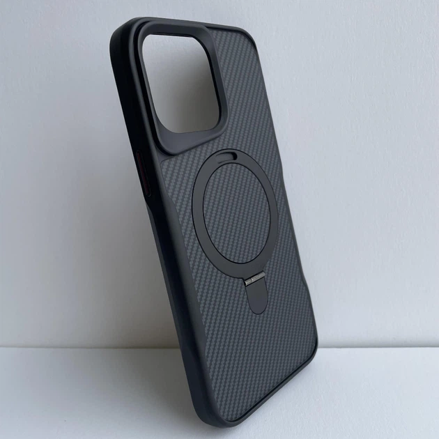 Чохол Carbon Holder Black для Apple iPhone 15 Pro Max - Фото 2 Чохол Carbon Holder Black для Apple iPhone 15 Pro Max - зображення 2
