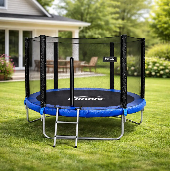 Садовый батут Fitonix 183 см 6 ft, до 100 кг, с сеткой безопасности и стремянкой - Фото 1 Садовый батут Fitonix 183 см 6 ft, до 100 кг, с сеткой безопасности и стремянкой - изображение 1