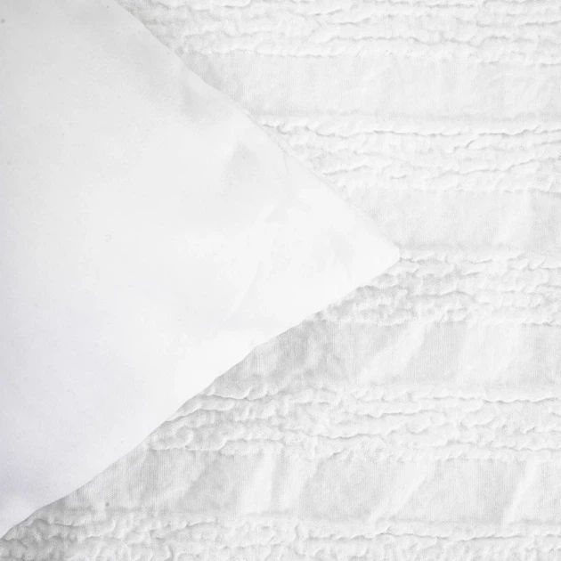 Komplet pościeli Homla Reya Poszewka na kołdrę 220 x 200 cm + 2 poszewki na poduszki 50 x 60 cm z mikrofibry z dekoracyjną teksturą biały (5906496767418) - obraz 4