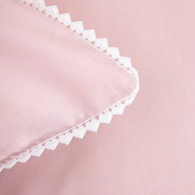 Komplet pościeli Homla Cherish Love Poszewka na pościel 160 x 200 cm + 2 poszewki na poduszki 70x80 cm z baweŁny z lamówką w serca  różowy (5906496767685) - obraz 3