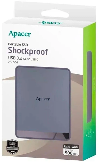 Внешний SSD Apacer AS724 512GB USB 3.2 Gen 2 до 500MB/s Type-C Mauve (AP512GAS724M-1) - изображение 5