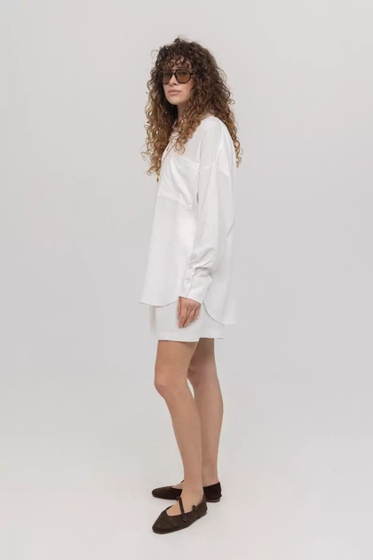 Сорочка лляна SH 001 2530251550309 L/XL Молочний - зображення 3