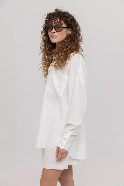Сорочка лляна SH 001 2530251550309 L/XL Молочний - зображення 8