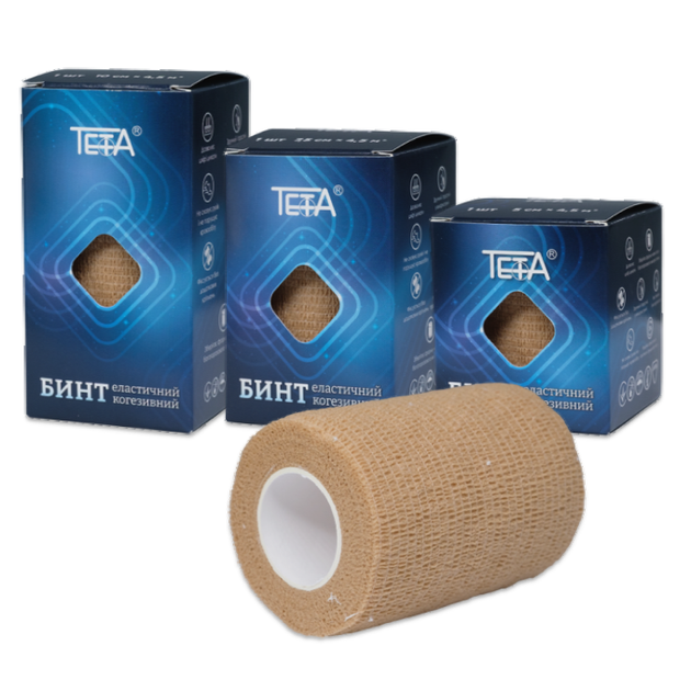 Бинт когезивный Teta® эластичный, коричневый 7,5cm * 4,5m - изображение 2