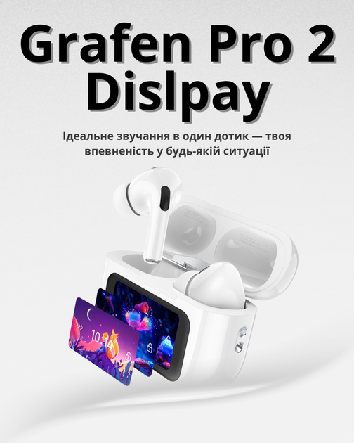Навушники бездротові Grafen Pro 2 + Display - изображение 3