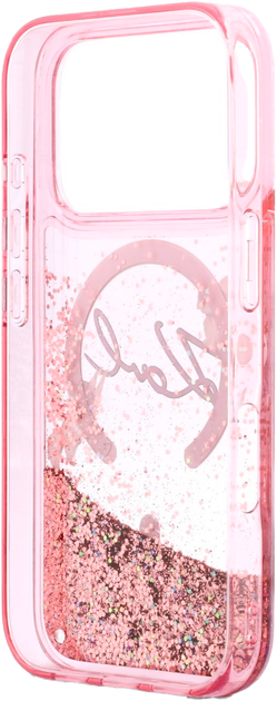 Etui Karl Lagerfeld Liquid Glitter Karl Script Logo MagSafe do Apple iPhone 17 Pro Pink (3666339608132) - obraz 7