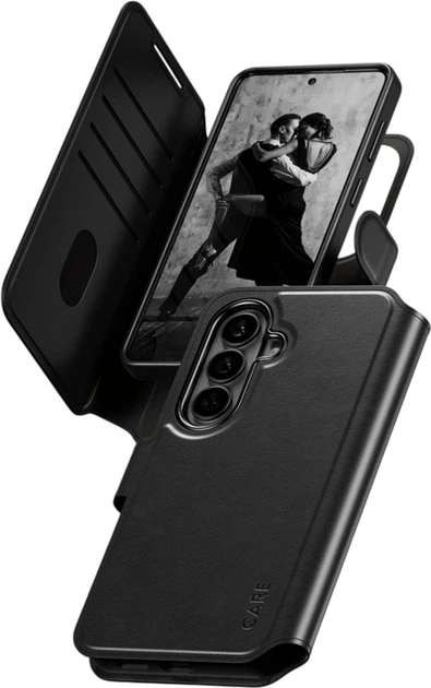 Etui z klapką CARE by PanzerGlass Tango 2w1 Wallet do Samsung Galaxy S26 Black (CR85966) - obraz 6