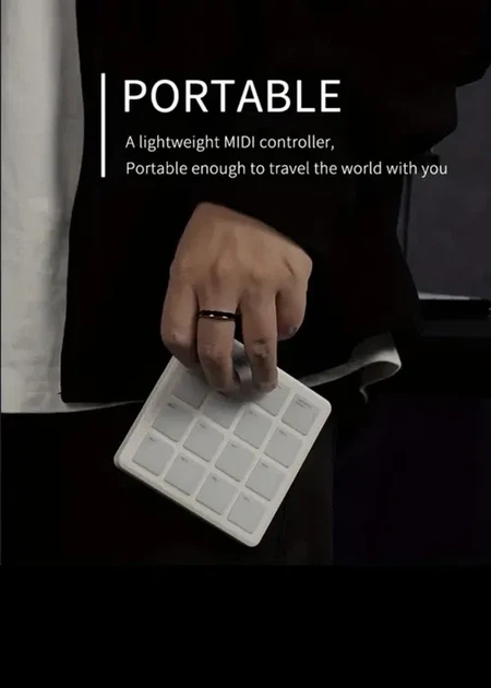 M-VAVE SMC-PAD Портативный MIDI-контроллер с 16 MPC-драм-педами (черный) - изображение 4