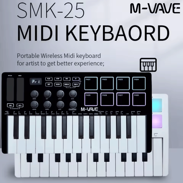 Миди-клавиатура, контроллер M-VAVE SMK-25 (2000mAh) (Белая) - изображение 6
