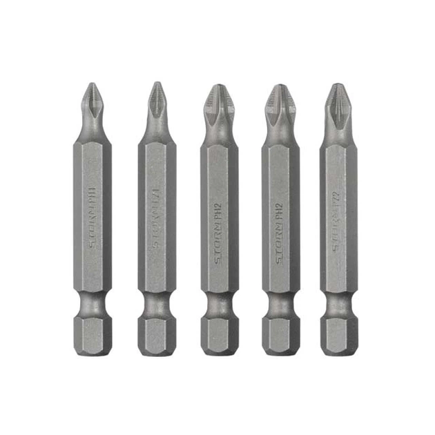 Комплект викруткових насадок PH1, PH2, PZ1, PZ2 1/4" * 50мм, ACR, S2, уп. 5од., STORM INTERTOOL VT-0205 - зображення 3