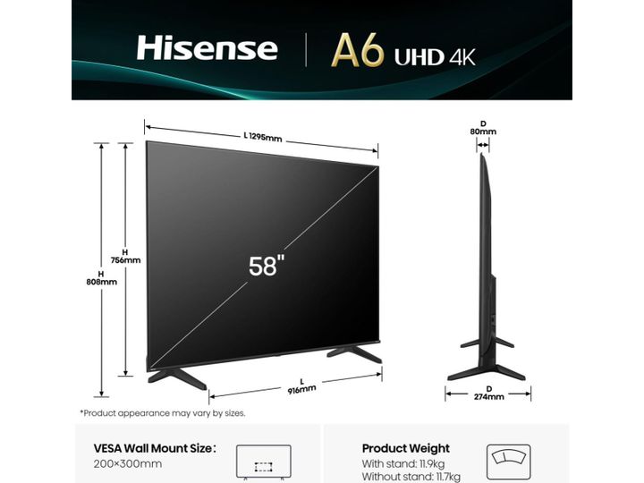 Телевізор Hisense 58A6Q - зображення 2