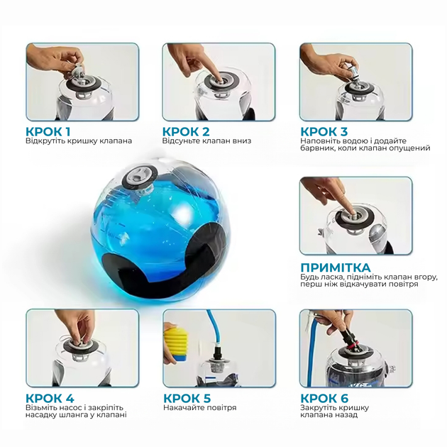 Сумка для тренувань водоналивна до 15 кг WCG Water Ball — аквамішок 30×42 см із сендбег із ручками для дому та спортзалу - зображення 7