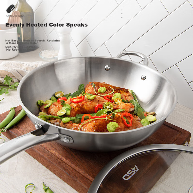 Сковорода-вок ASD Luxury Three-Shared Steel Wok TV1332 32 см (806181) - зображення 5