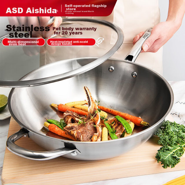 Сковорода-вок ASD Luxury Three-Shared Steel Wok TV1332 32 см (806181) - зображення 10