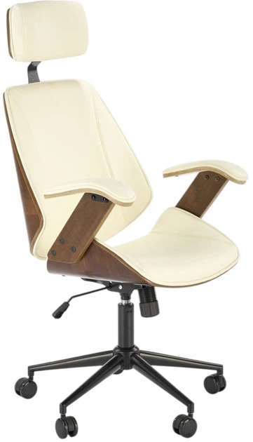 Fotel biurowy Halmar Ignazio obrotowy Orzechowo-Kremowy (5905248125629) - obraz 4