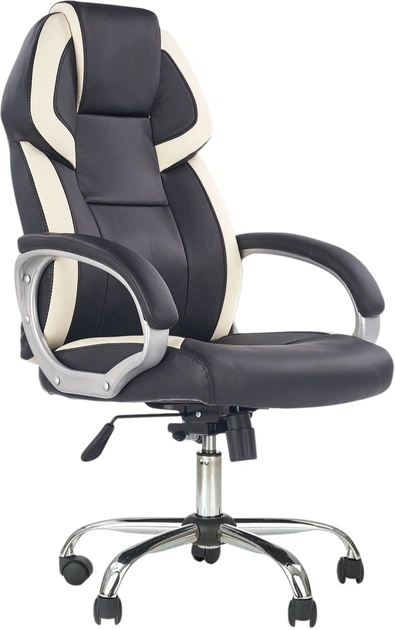 Fotel biurowy Halmar Barton Czarno-Biały (5905248115583) - obraz 3