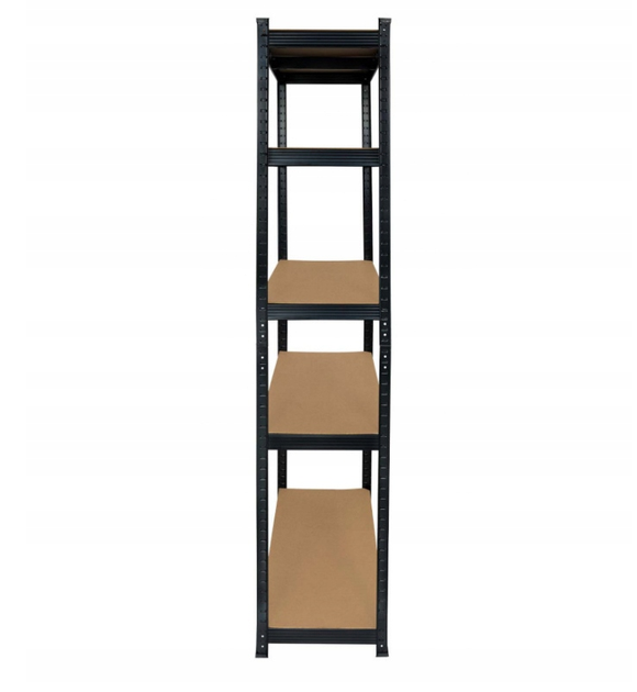 Стеллаж металлический на 5 полок, нагрузкой до 875 кг LEOBRO LB-R117 Black 150 х 70 х 30 см, 175кг/полка, черный - изображение 2