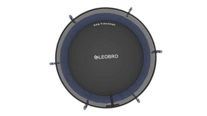 Батут із внутрішньою захисною сіткою та сходами 252 см LEOBRO Premium 8FT BLUE до 100 кг, пружинний, стійкий до УФ та вологи - зображення 7