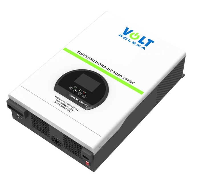 Сонячний інвертор Volt Polska ULTRA-HV 6000 24/230V (3000/6000W) + 80A MPPT (450V) автономний, з дисплеєм - Фото 4 Сонячний інвертор Volt Polska ULTRA-HV 6000 24/230V (3000/6000W) + 80A MPPT (450V) автономний, з дисплеєм - зображення 4